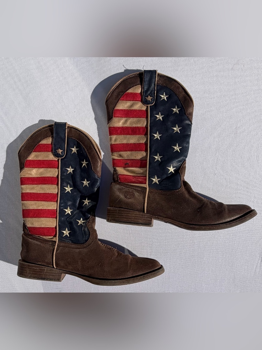 Roper Sz 7/39 American Patriot Stars And Stripes Flag Western Boots - Picture 3 of 7